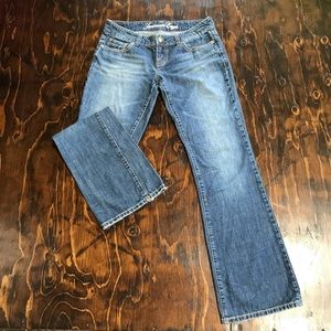 Rare vintage American Eagle Favorite Boyfriend Jeans 8 LONG Low Rise Distressed